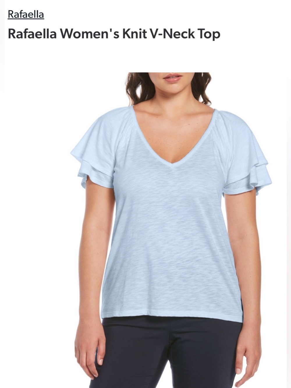 Rafaella Women's Knit V-Neck Top
Windsurfer - Light Blue, XXL, NWT